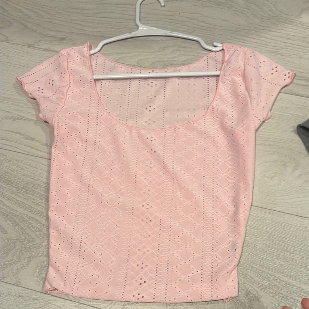 Amazon Pink Fitted Cap Sleeve Blouse